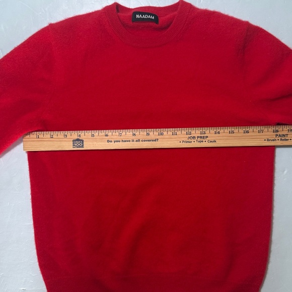 NAADAM Cashmere Sweater Sz M Red The Original Crewneck Ribbed Detail Minimalist - Picture 3 of 12